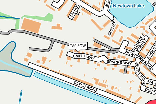 TA9 3QW map - OS OpenMap – Local (Ordnance Survey)