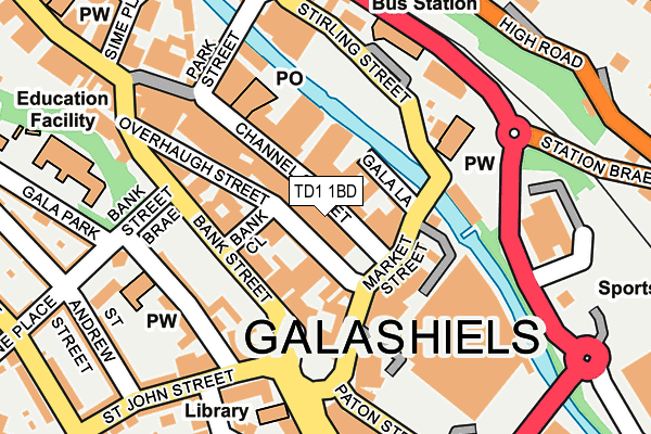 TD1 1BD map - OS OpenMap – Local (Ordnance Survey)