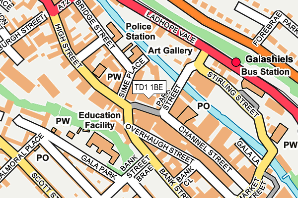 TD1 1BE map - OS OpenMap – Local (Ordnance Survey)