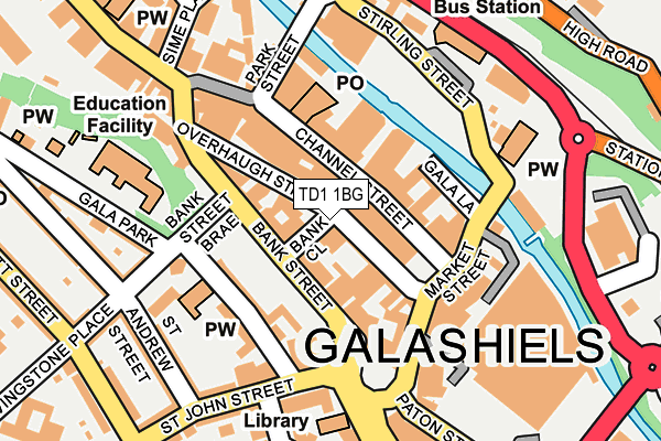 TD1 1BG map - OS OpenMap – Local (Ordnance Survey)