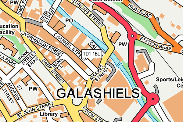 TD1 1BL map - OS OpenMap – Local (Ordnance Survey)