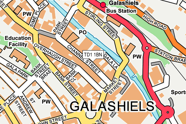 TD1 1BN map - OS OpenMap – Local (Ordnance Survey)