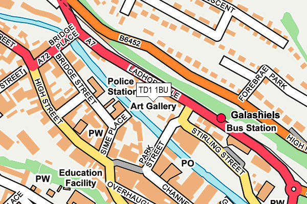 TD1 1BU map - OS OpenMap – Local (Ordnance Survey)