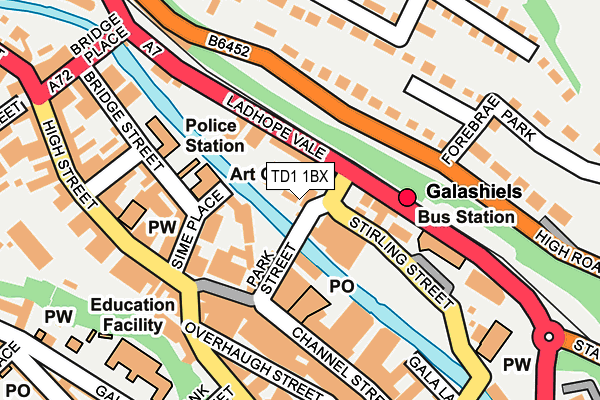 TD1 1BX map - OS OpenMap – Local (Ordnance Survey)