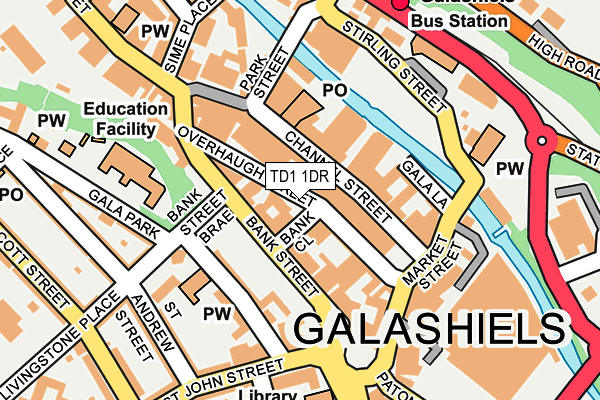 TD1 1DR map - OS OpenMap – Local (Ordnance Survey)