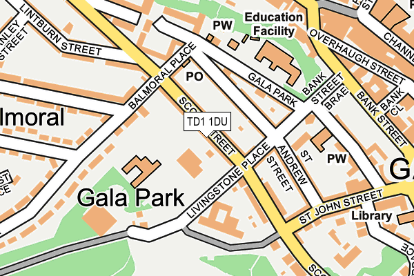 TD1 1DU map - OS OpenMap – Local (Ordnance Survey)
