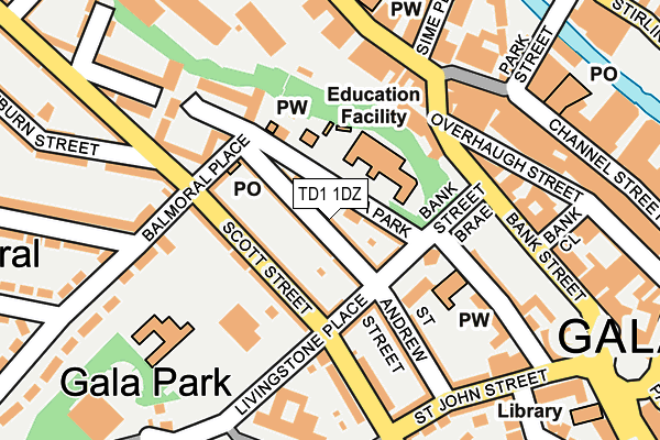 TD1 1DZ map - OS OpenMap – Local (Ordnance Survey)