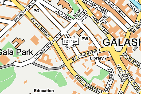 TD1 1EA map - OS OpenMap – Local (Ordnance Survey)