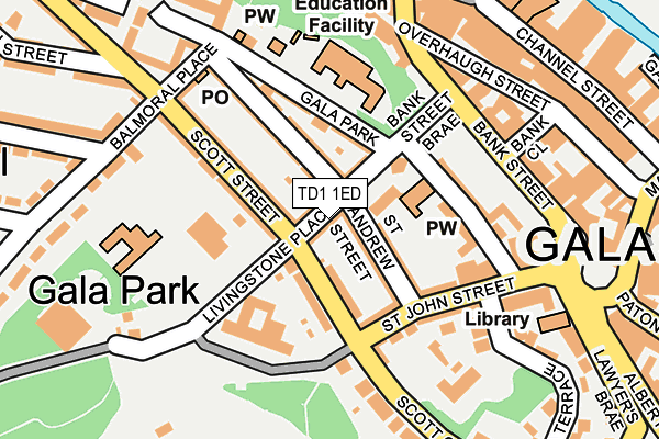 TD1 1ED map - OS OpenMap – Local (Ordnance Survey)