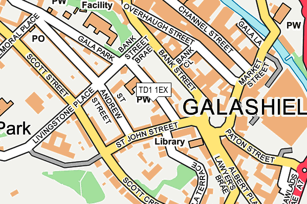 Map of GALASHIELS STORAGE LTD at local scale