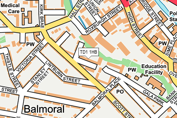 TD1 1HB map - OS OpenMap – Local (Ordnance Survey)