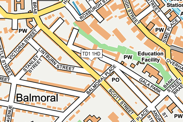 TD1 1HD map - OS OpenMap – Local (Ordnance Survey)