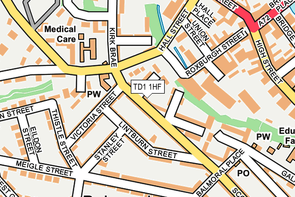 TD1 1HF map - OS OpenMap – Local (Ordnance Survey)