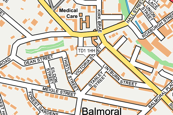 TD1 1HH map - OS OpenMap – Local (Ordnance Survey)