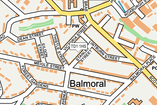 TD1 1HS map - OS OpenMap – Local (Ordnance Survey)