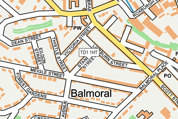 TD1 1HT map - OS OpenMap – Local (Ordnance Survey)