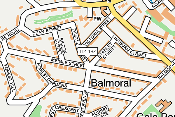 TD1 1HZ map - OS OpenMap – Local (Ordnance Survey)