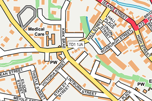 TD1 1JA map - OS OpenMap – Local (Ordnance Survey)