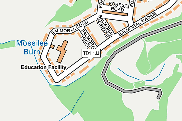 TD1 1JJ map - OS OpenMap – Local (Ordnance Survey)