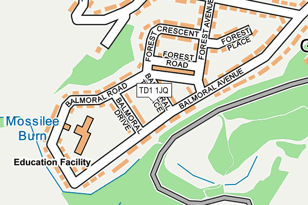 TD1 1JQ map - OS OpenMap – Local (Ordnance Survey)