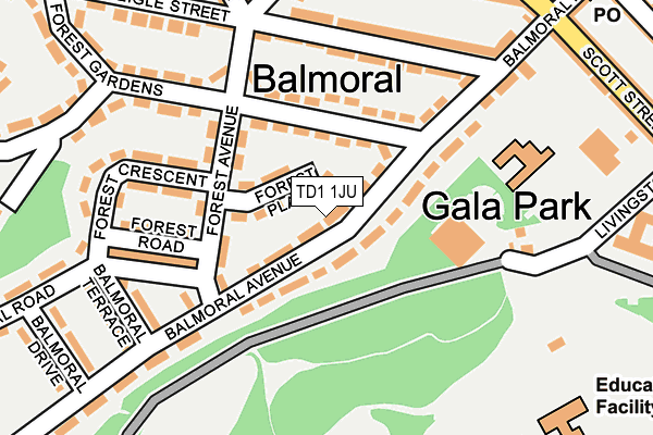 TD1 1JU map - OS OpenMap – Local (Ordnance Survey)