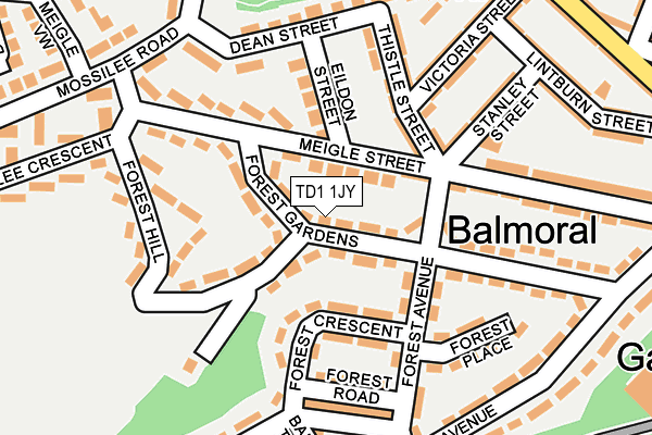 TD1 1JY map - OS OpenMap – Local (Ordnance Survey)