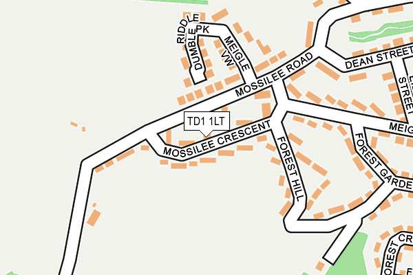 TD1 1LT map - OS OpenMap – Local (Ordnance Survey)