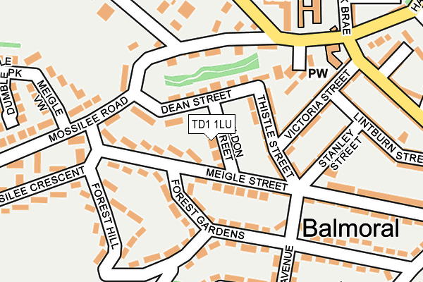 TD1 1LU map - OS OpenMap – Local (Ordnance Survey)