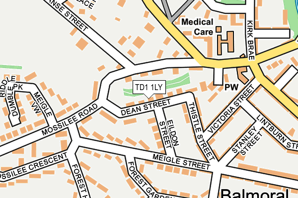 TD1 1LY map - OS OpenMap – Local (Ordnance Survey)