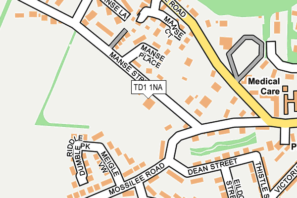 TD1 1NA map - OS OpenMap – Local (Ordnance Survey)