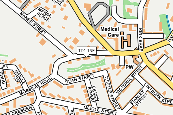 TD1 1NF map - OS OpenMap – Local (Ordnance Survey)
