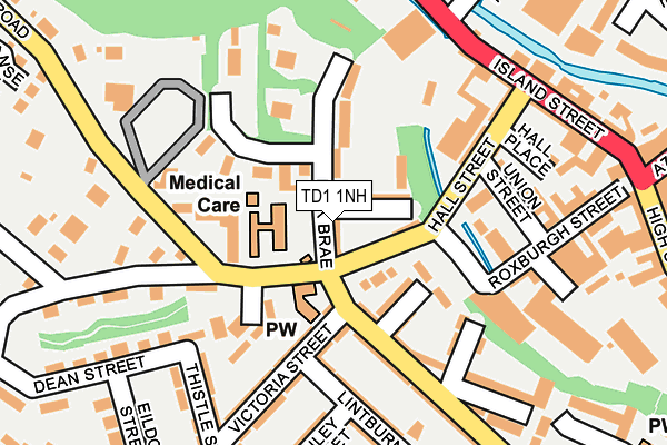 TD1 1NH map - OS OpenMap – Local (Ordnance Survey)