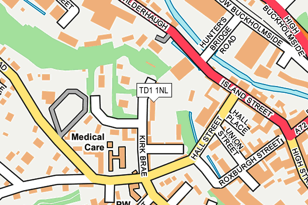 TD1 1NL map - OS OpenMap – Local (Ordnance Survey)