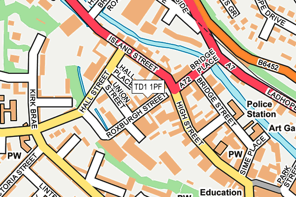 TD1 1PF map - OS OpenMap – Local (Ordnance Survey)