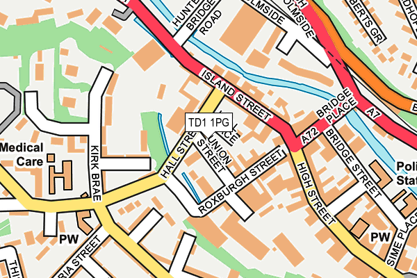 TD1 1PG map - OS OpenMap – Local (Ordnance Survey)
