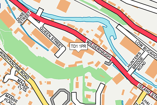 TD1 1PR map - OS OpenMap – Local (Ordnance Survey)