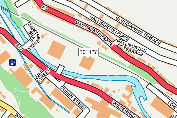 TD1 1PY map - OS OpenMap – Local (Ordnance Survey)