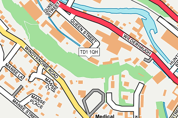 TD1 1QH map - OS OpenMap – Local (Ordnance Survey)
