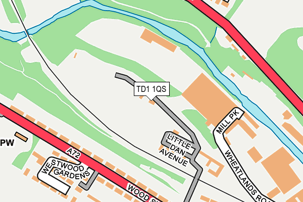 TD1 1QS map - OS OpenMap – Local (Ordnance Survey)