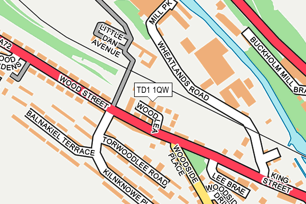 TD1 1QW map - OS OpenMap – Local (Ordnance Survey)