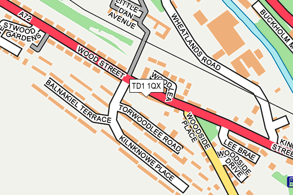 TD1 1QX map - OS OpenMap – Local (Ordnance Survey)