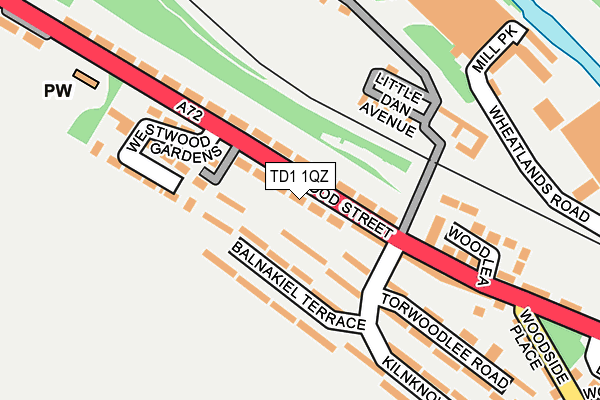 TD1 1QZ map - OS OpenMap – Local (Ordnance Survey)