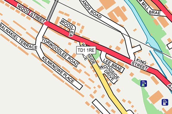 TD1 1RE map - OS OpenMap – Local (Ordnance Survey)