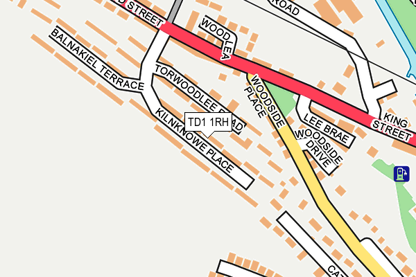 TD1 1RH map - OS OpenMap – Local (Ordnance Survey)