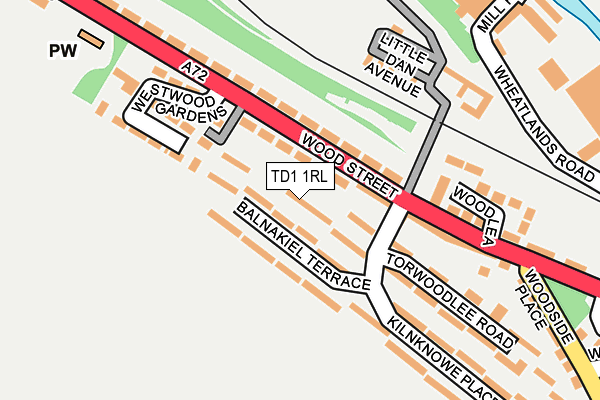 TD1 1RL map - OS OpenMap – Local (Ordnance Survey)