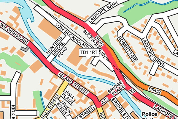 TD1 1RT map - OS OpenMap – Local (Ordnance Survey)