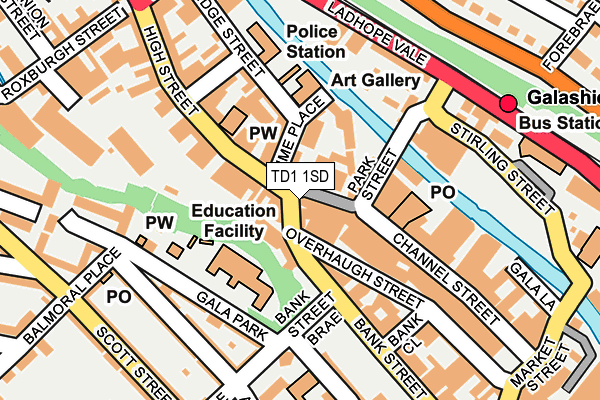 TD1 1SD map - OS OpenMap – Local (Ordnance Survey)