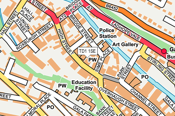 Map of THE KEBAB SHOP GALASHIELS LTD at local scale