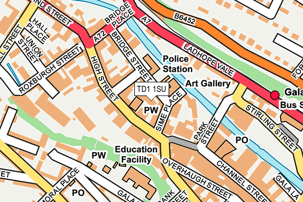 TD1 1SU map - OS OpenMap – Local (Ordnance Survey)