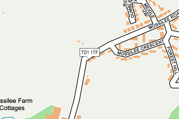 TD1 1TF map - OS OpenMap – Local (Ordnance Survey)